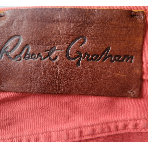 Robert Graham Pants Men's 36×34 Pink Red Classic Yates Straight Leg Casual Chino - Picture 8 of 12